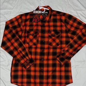 DIXXON Men's Red and Black Slayer Plaid Flannel Large Like New
